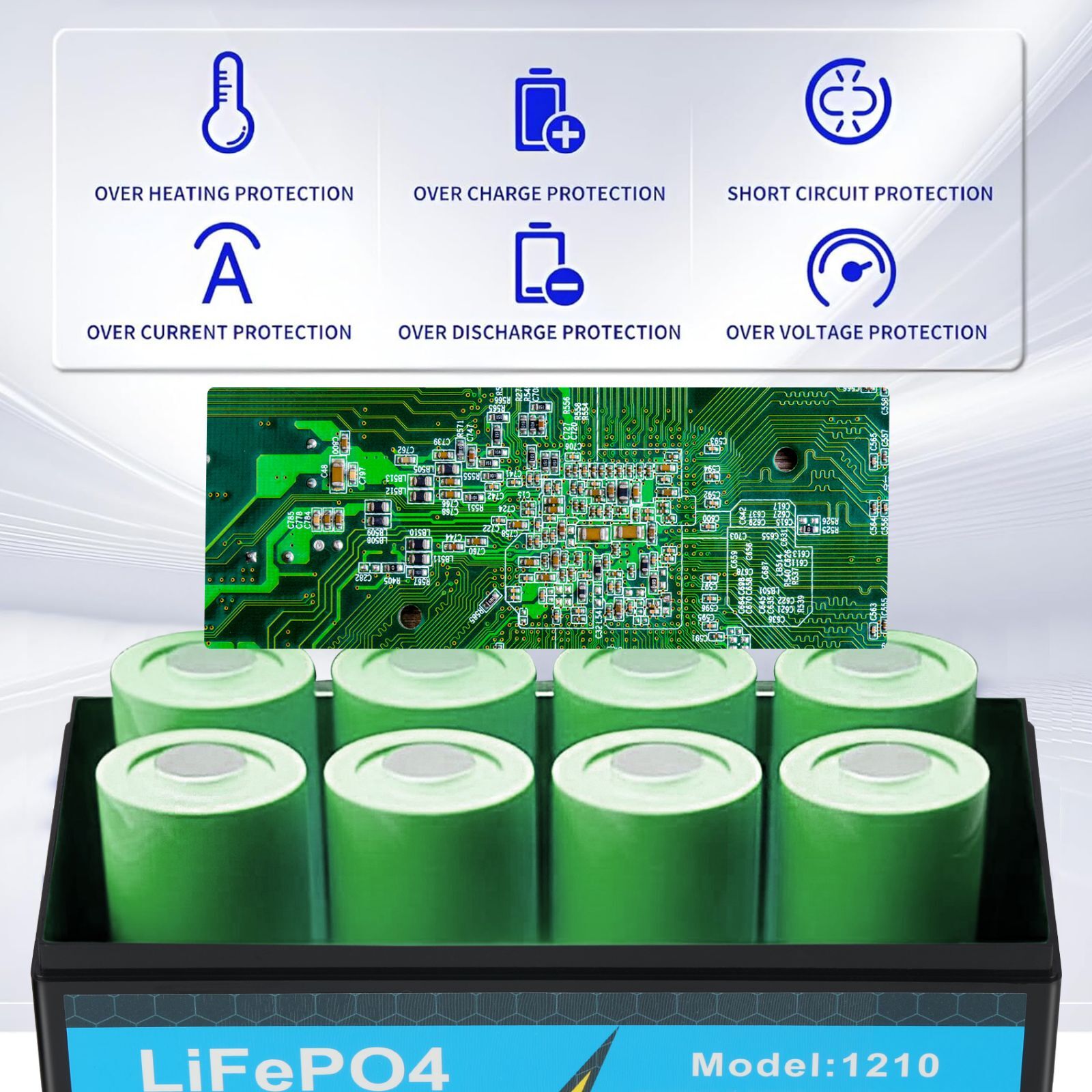12V 10Ah LiFePO4 Lithium Iron Phosphate Deep Cycle Rechargeable Battery Boat RV