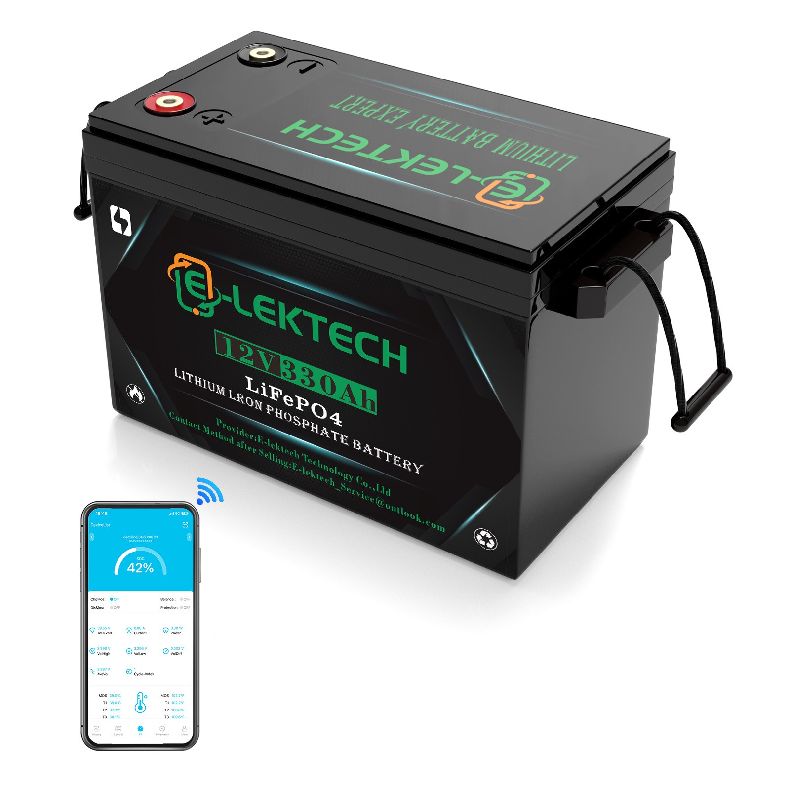 12V 300Ah 330Ah LiFePO4 Lithium Battery Built-in 200A BMS For Solar Off-grid RV