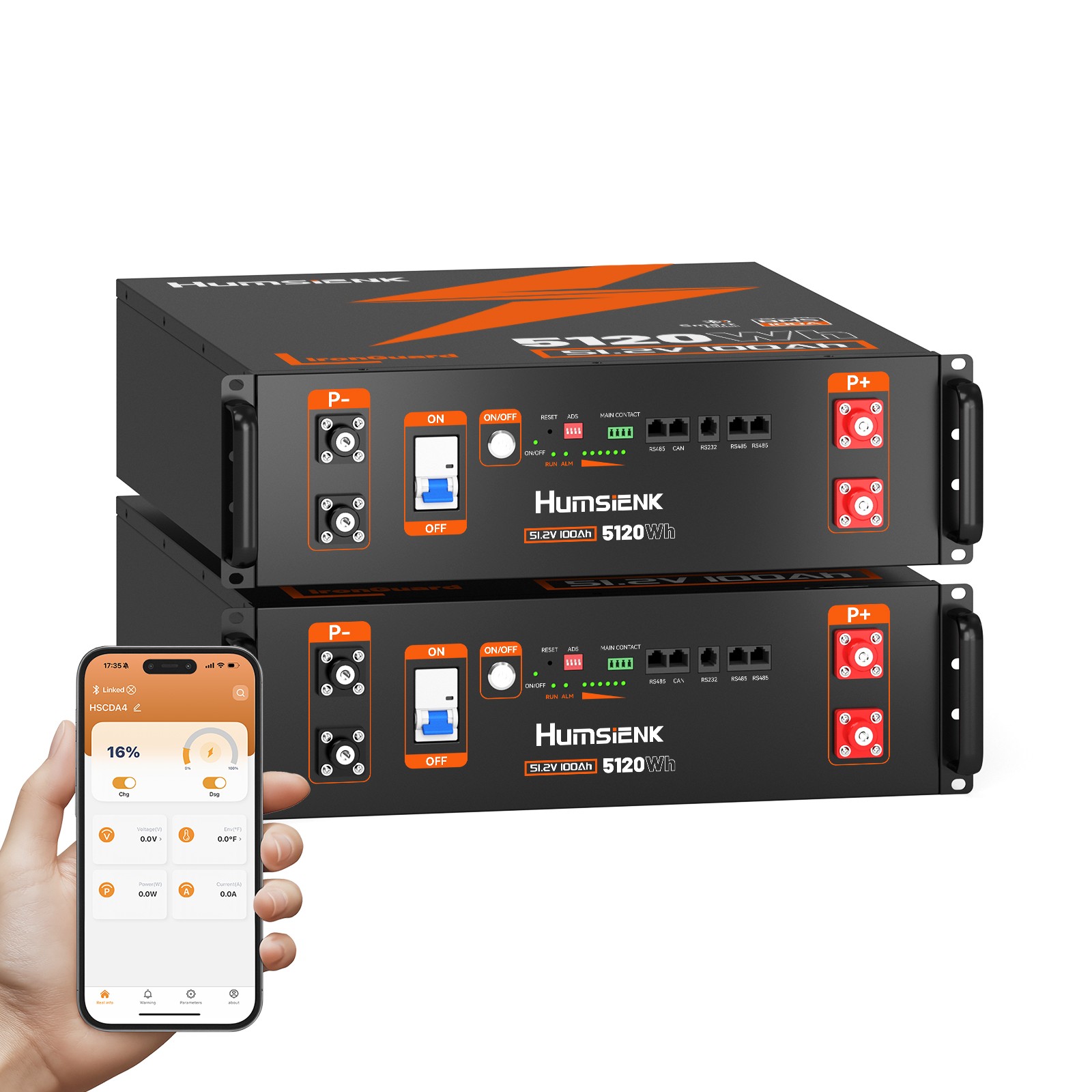 2Pack 48V 100Ah 10.24KWh LiFePO4 Lithium Battery Server Rack Battery UL1973