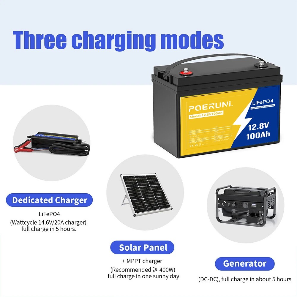 ⚡24V/48V LiFePO4 100Ah-300Ah 4000+Cycles Lithium battery for Solar RV off-Grid