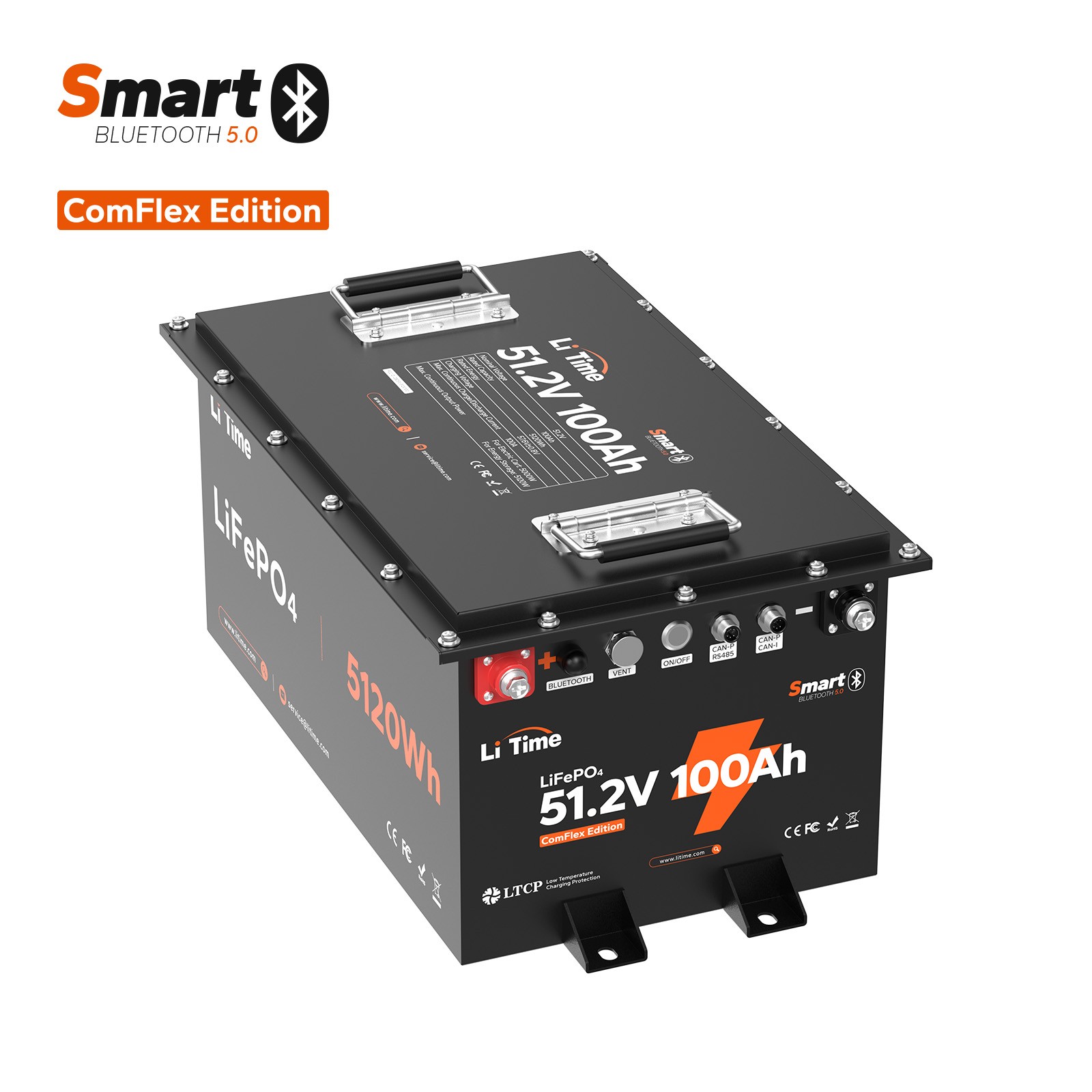 LiTime 48V 100Ah Bluetooth Golf Cart Lithium Battery with Real-Time Monitoring