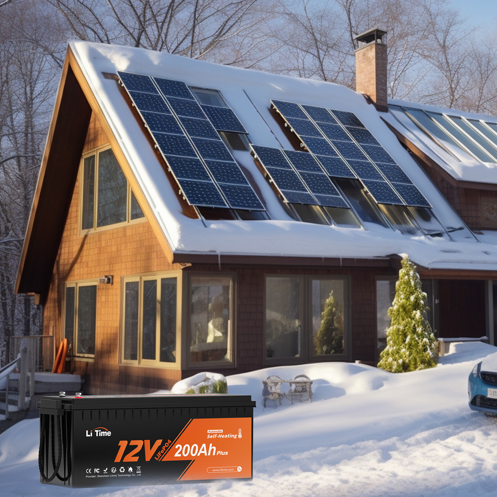 Litime 12V 200Ah Plus Heated Lithium Battery Self-Heating LiFePO4 Cold Weather