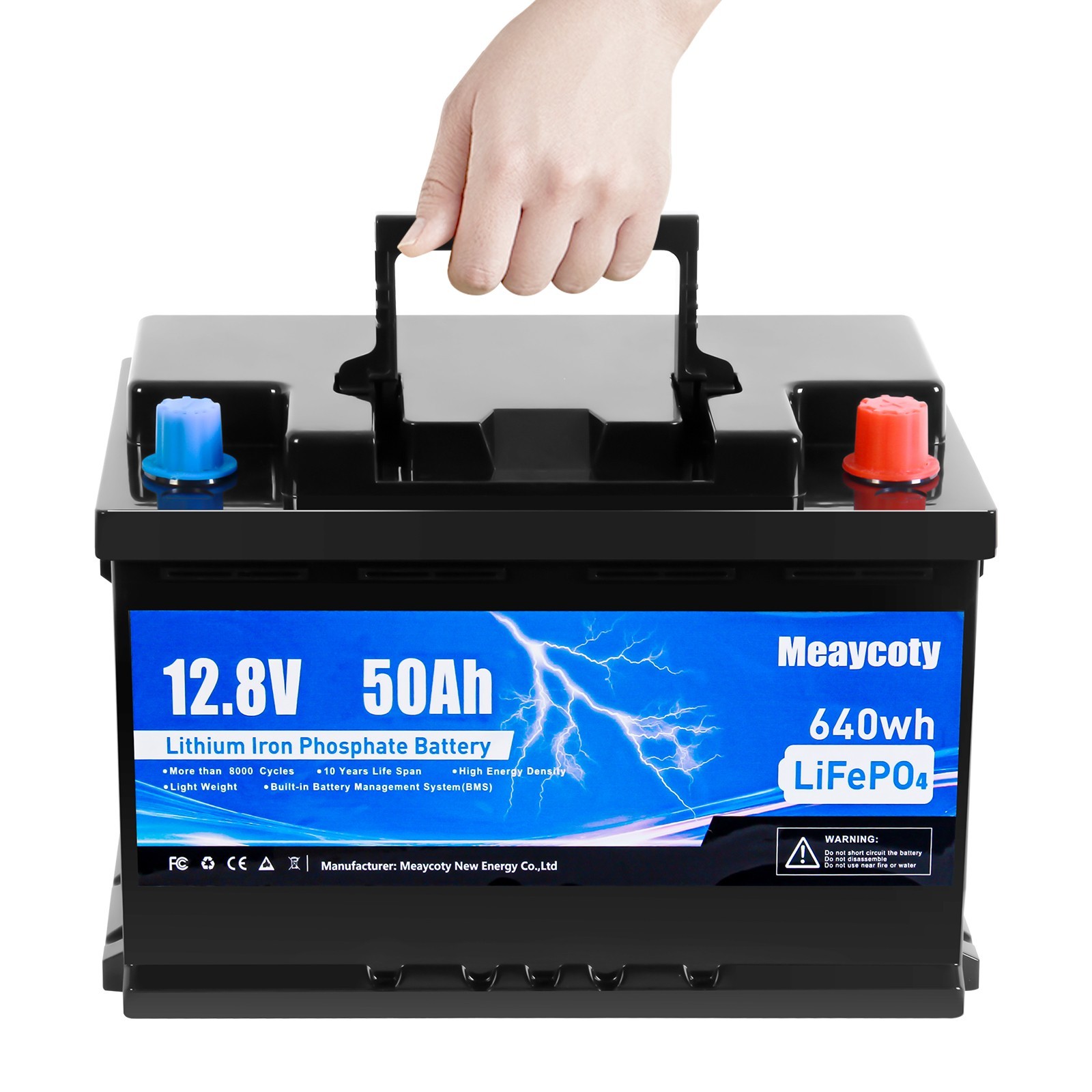 12.8V 20Ah 50Ah 100Ah 200Ah LiFePO4 Lithium Battery for RV Solar Marine Off-grid