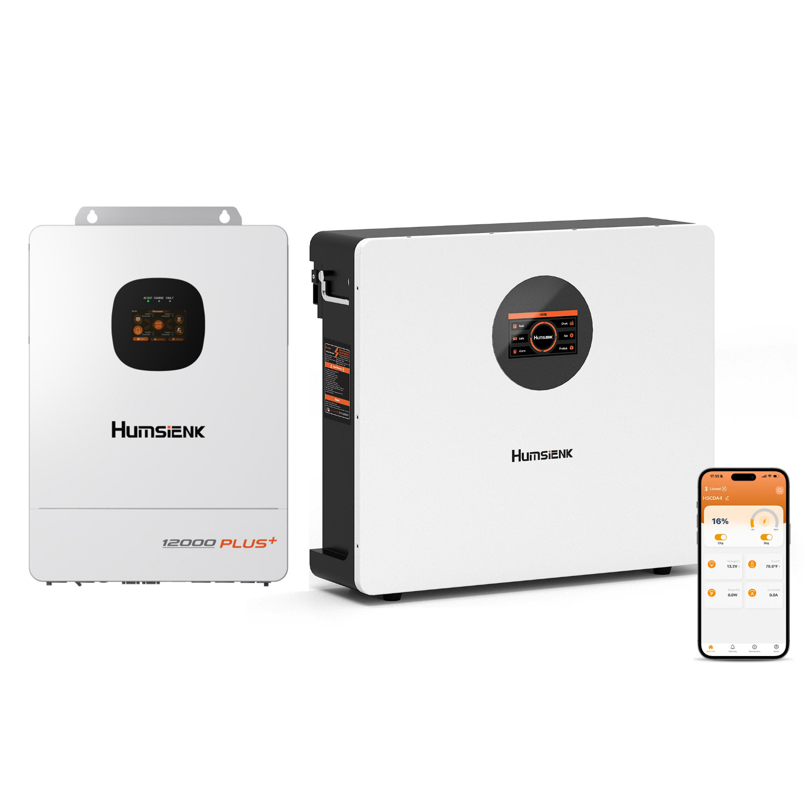 48V 100V 5120Wh Wall-Mounted Battery +48V 12KW Solar Hybrid Inverter Dual MPPT