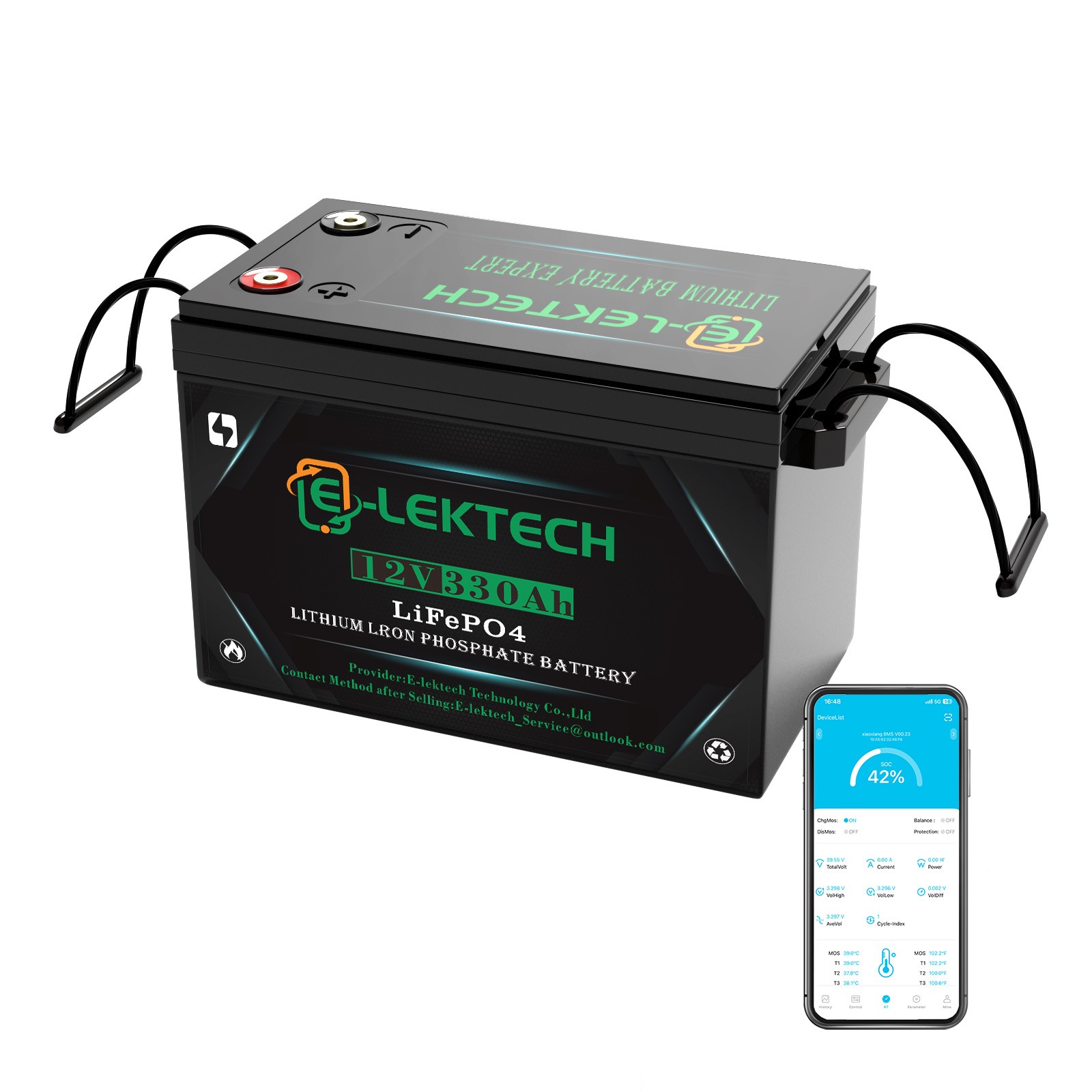 12V 300Ah 330Ah LiFePO4 Lithium Battery Built-in 200A BMS For Solar Off-grid RV