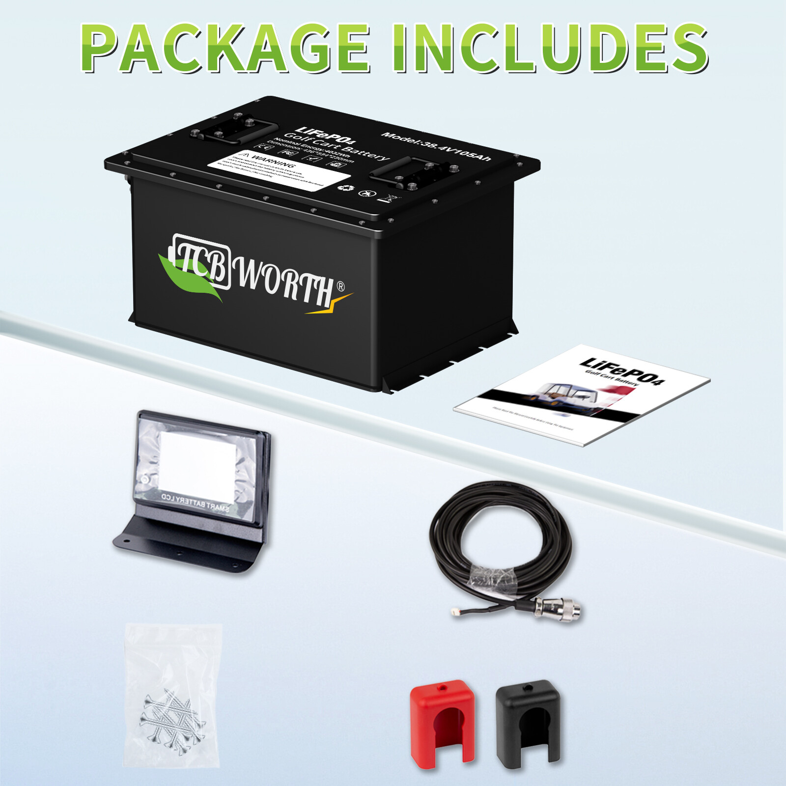 36V/48V 105Ah Golf cart LiFePO4 Lithium Battery 200Amp BMS 15000+ Deep Cycle US