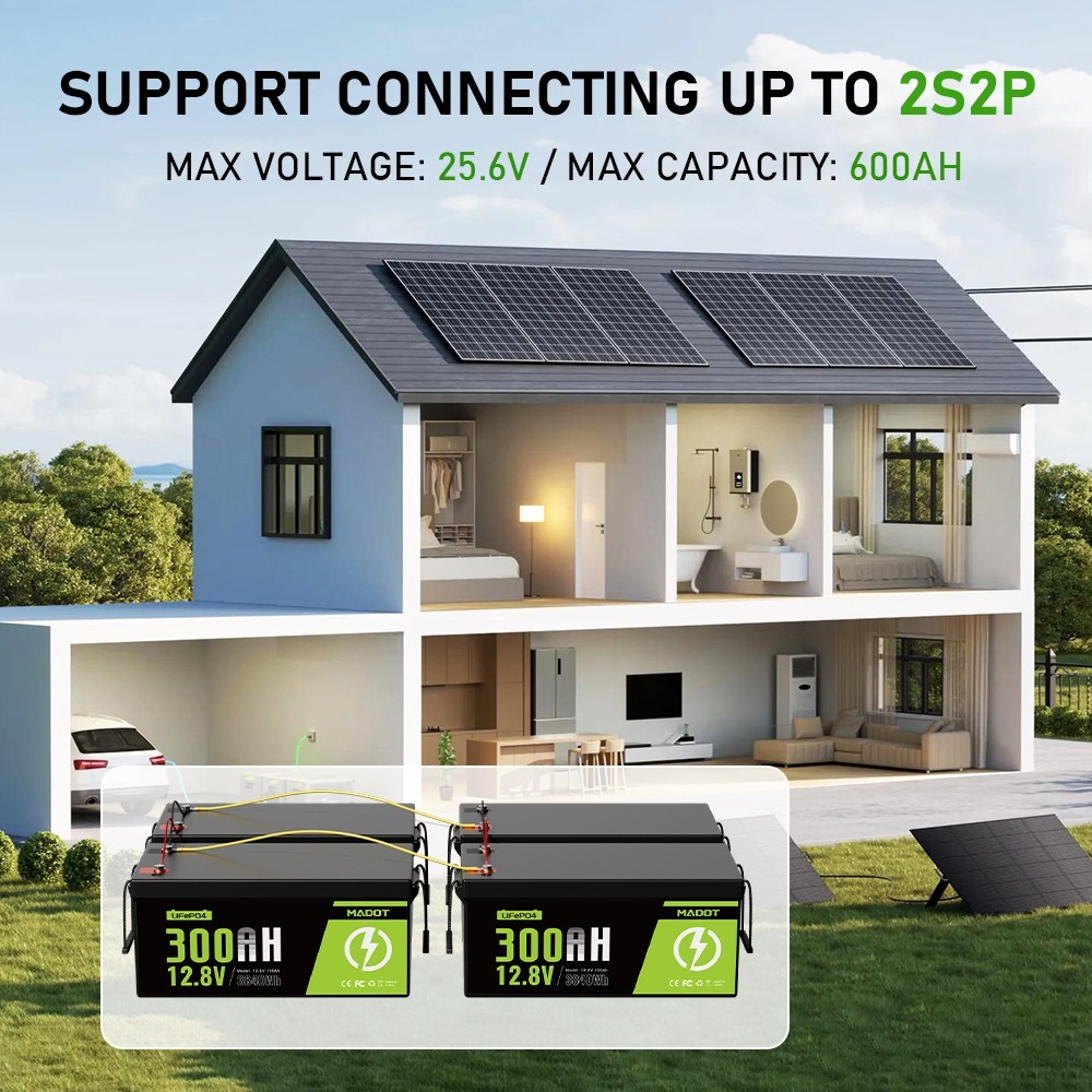 12V 100Ah 200Ah 300Ah LiFePO4 Lithium Battery BMS for RV Solar Trolling Motor
