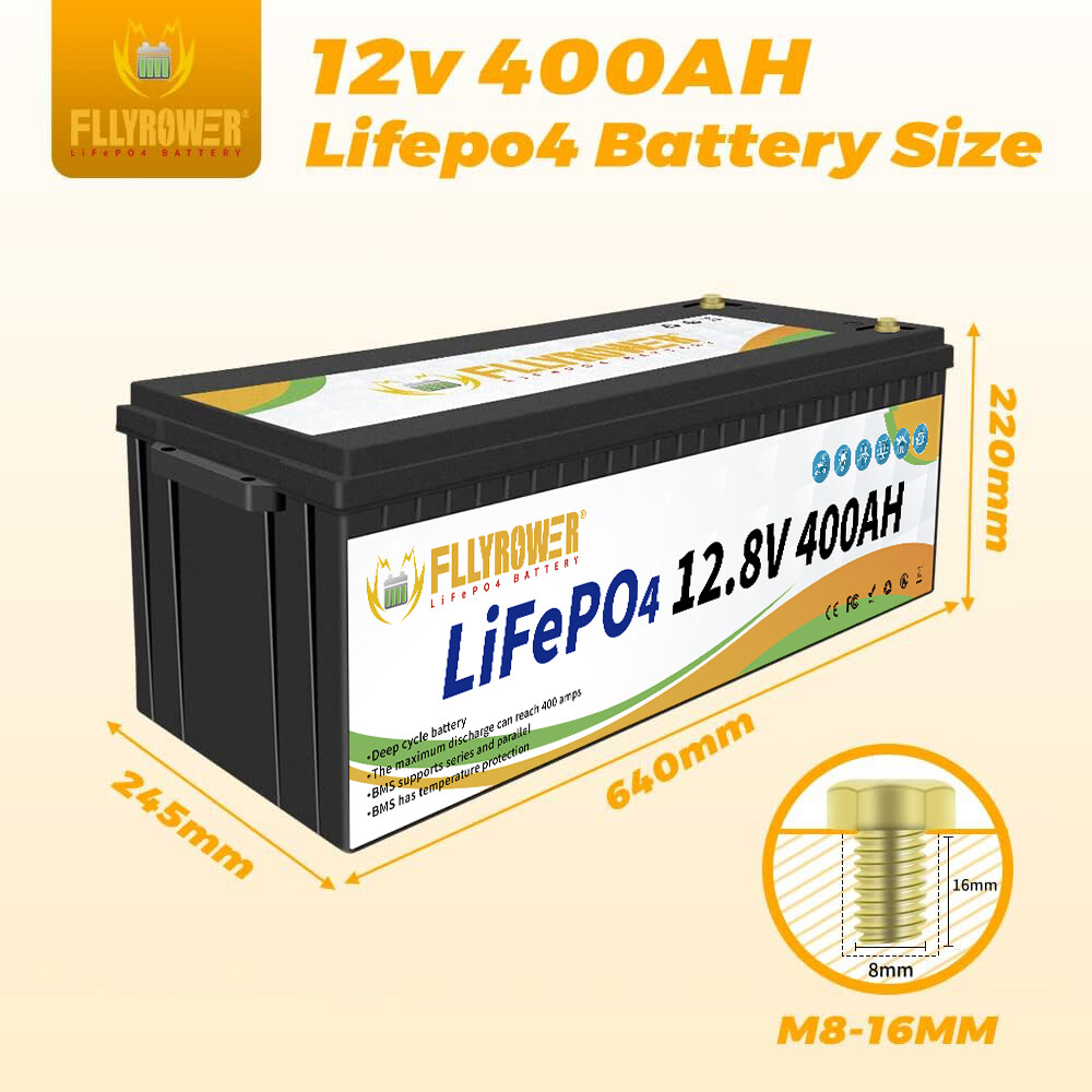 LiFePO4 Lithium Battery 12V 100Ah 200Ah 400Ah Deep Cycle for Solar Off-grid