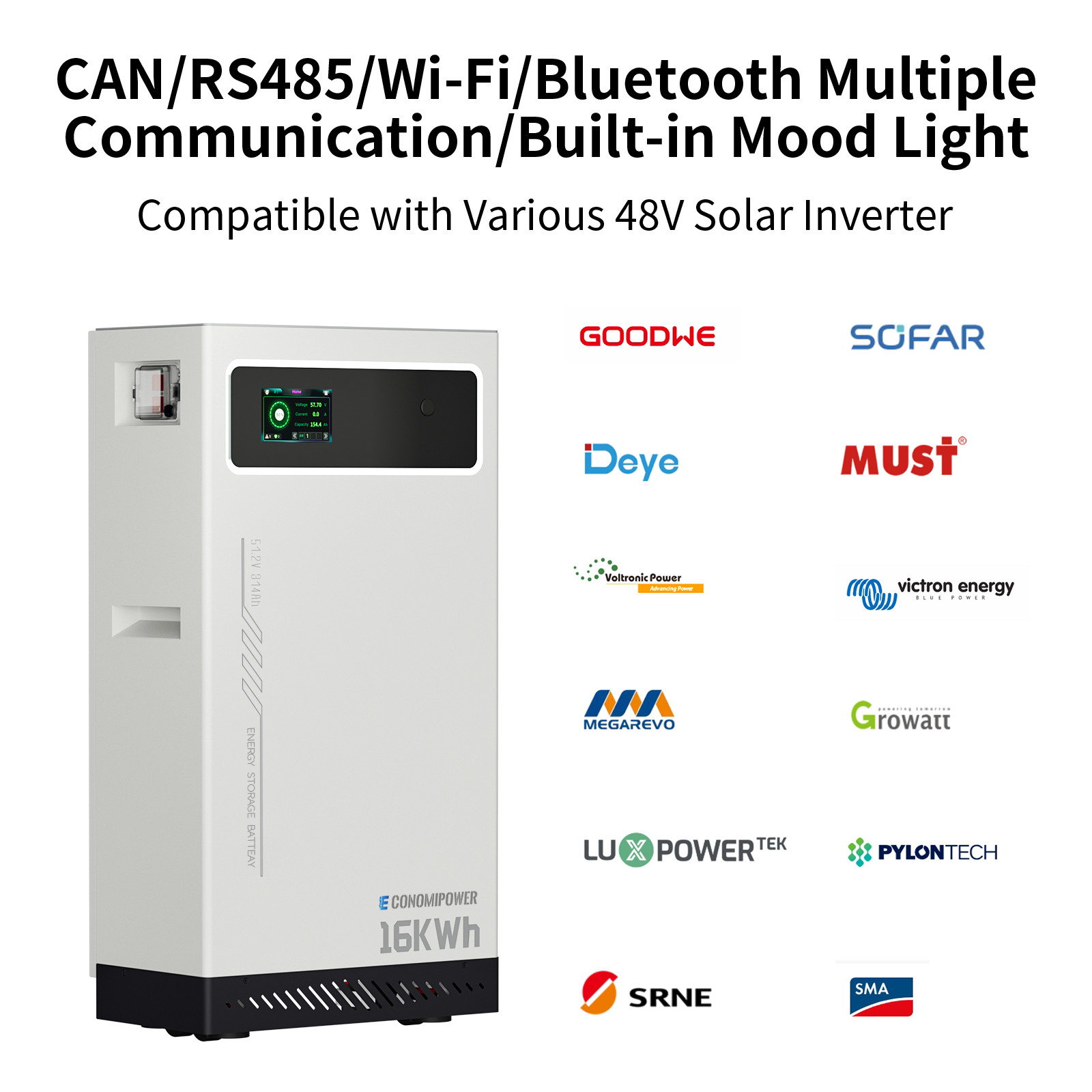 51.2V 314Ah LiFePO4 Battery 16kWh 200A BMS Deep Cycle Home Off-Grid Solar Backup