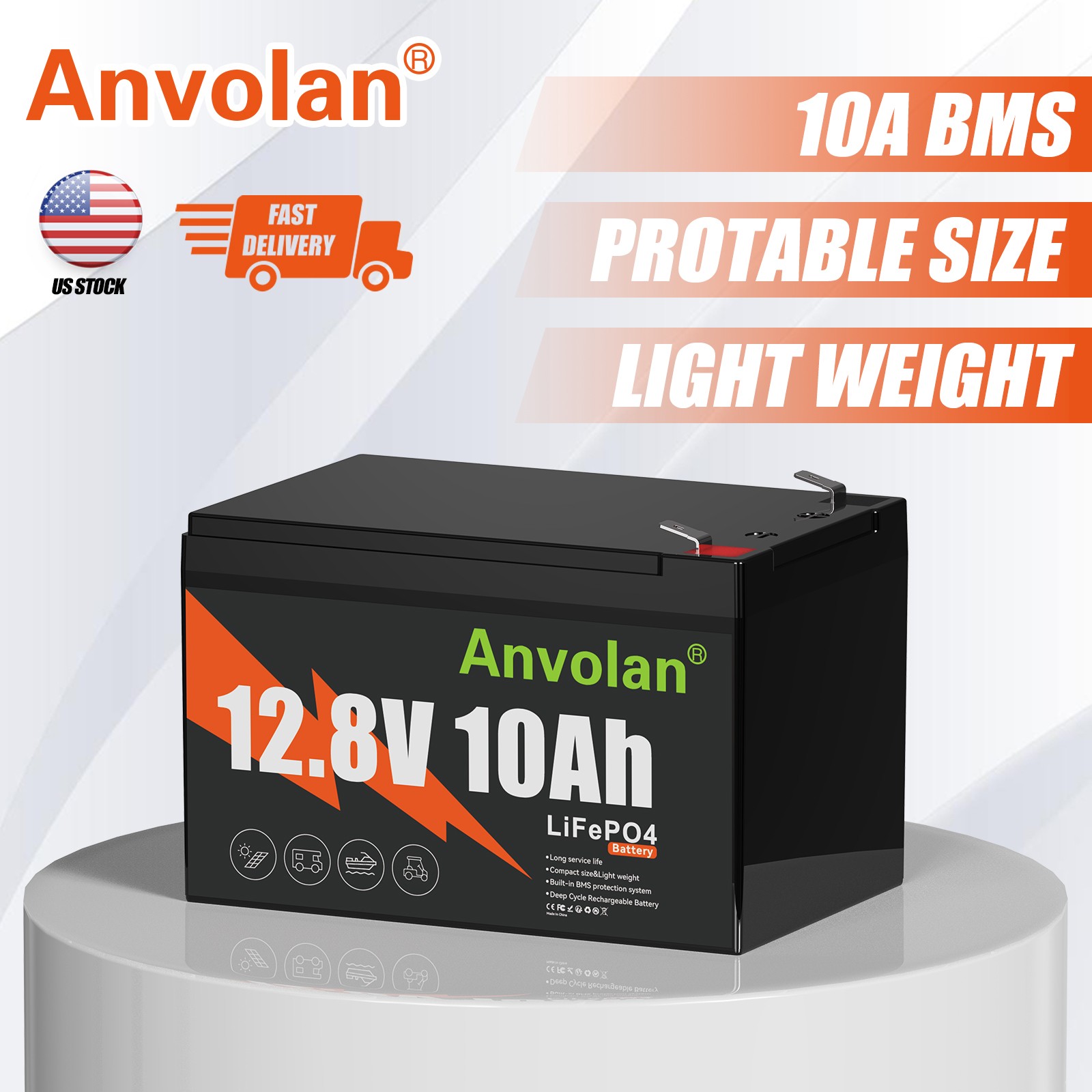 1X 2X10Ah 12V Lithium Battery LiFePO4 Battery Rechargeable for Solar Ride-on Toy