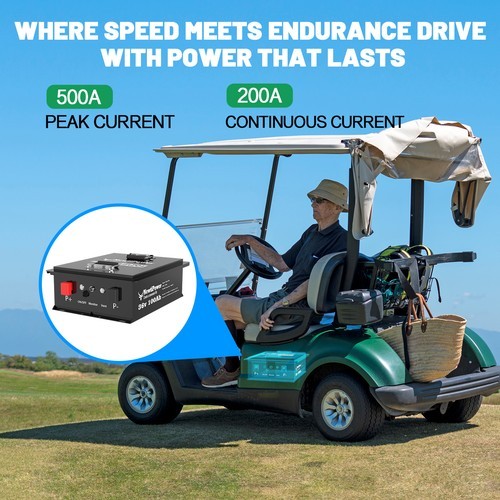 NewtiPower 36V 100Ah Golf Cart LiFePO4 Lithium Battery Metal Case with 200A BMS