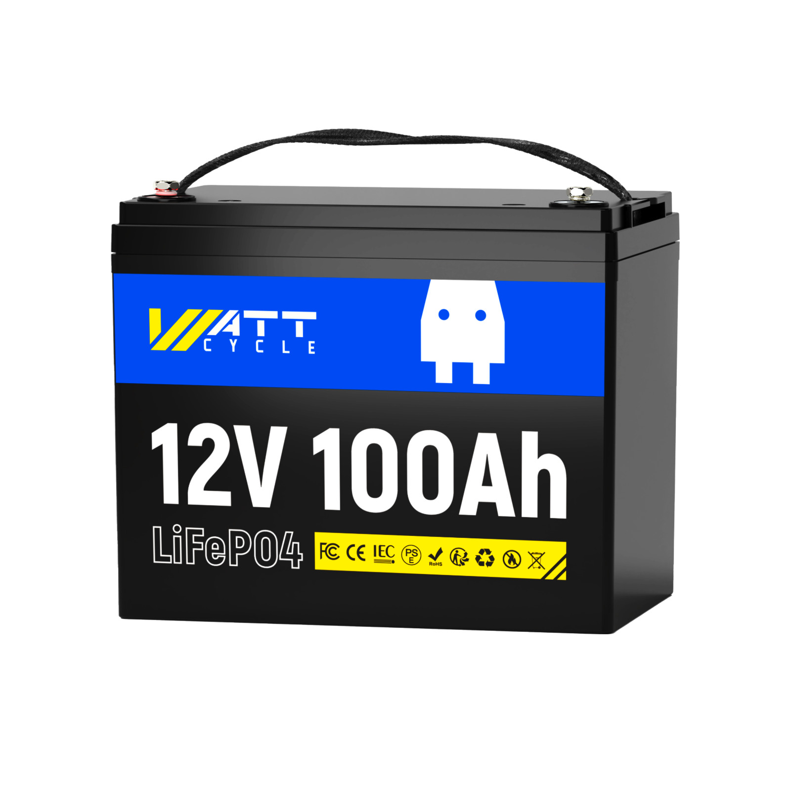 WattCycle 12V 100Ah LiFePO4 Lithium Deep Cycle Battery Group 24 Solar Off-Grid