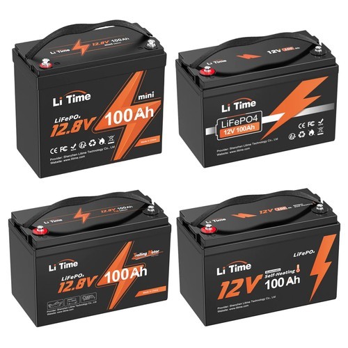 LiTime 12V 100Ah LiFePO4 Lithium Battery Series BMS for RV Solar Trolling Motor