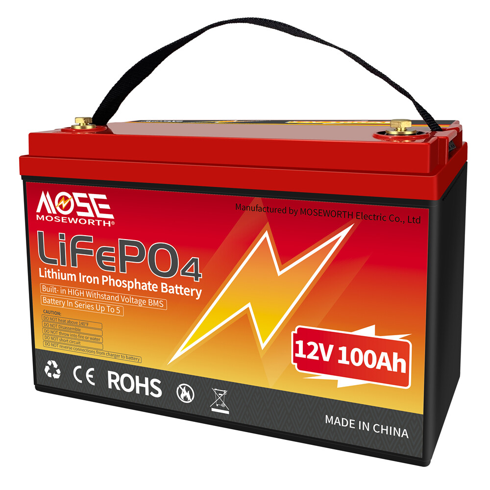 1-4 Pack 12V 100Ah LiFePO4 Lithium Battery 15000+Cycle BMS for RV Solar Marine