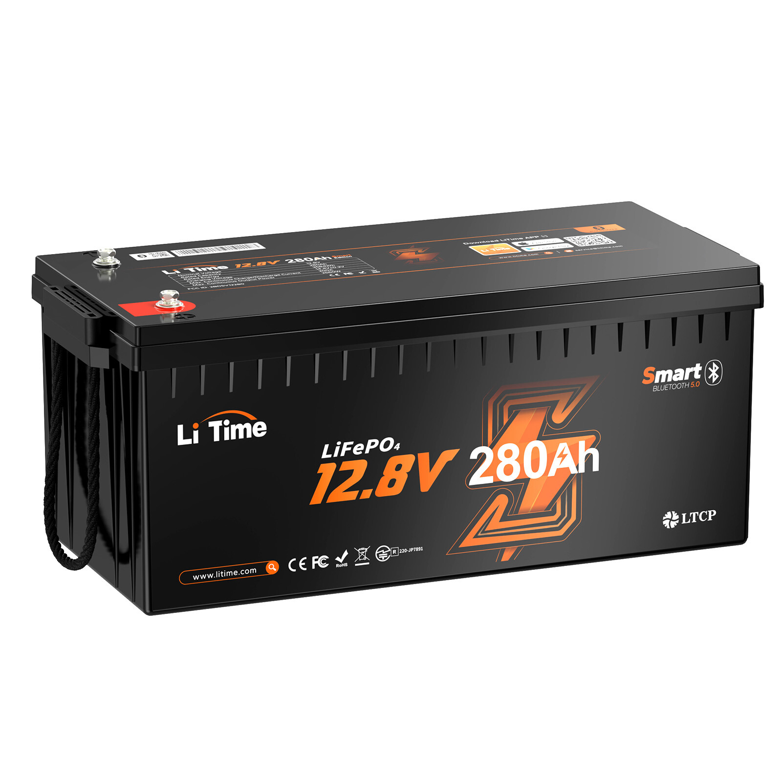 LiTime 12V 280Ah Smart Bluetooth LiFePO4 Battery 15000 Cycle For RV Solar Marine