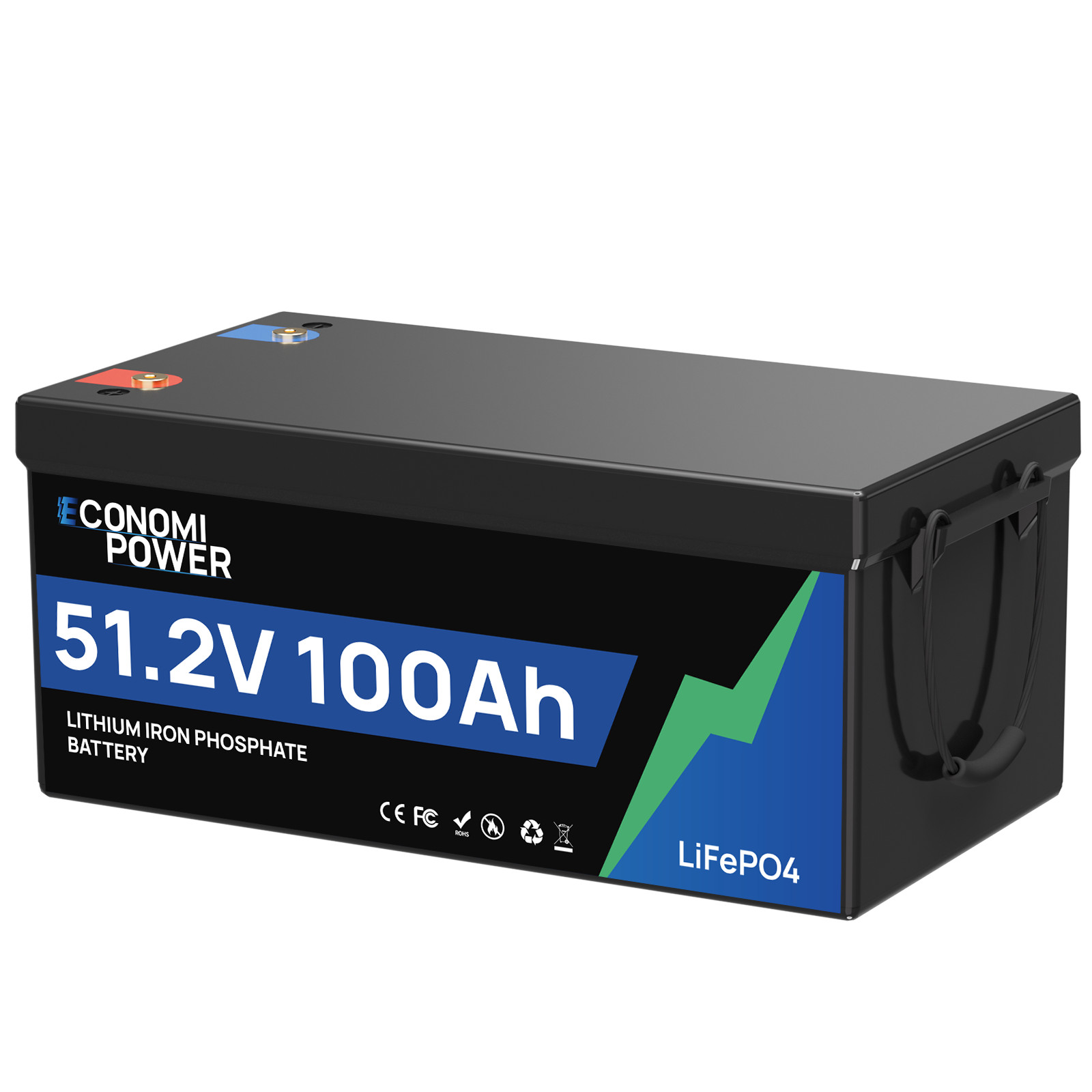 2 Pack 48V 100Ah LiFePO4 Lithium Battery 100A BMS Deep Cycles for Solar Off-grid