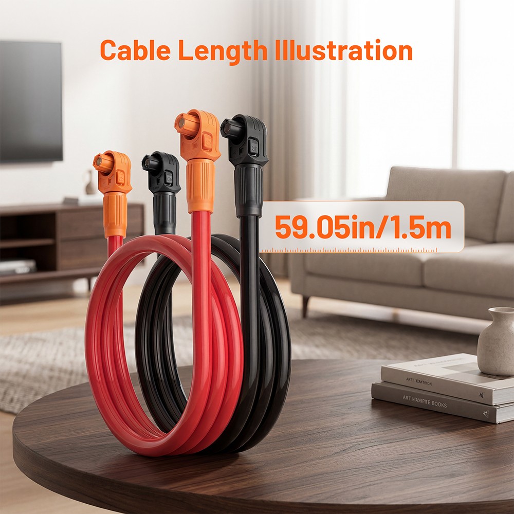 48V 314Ah 300Ah Wall-Mounted LiFePO4 Battery + Double-ended Quick-Connect Cable