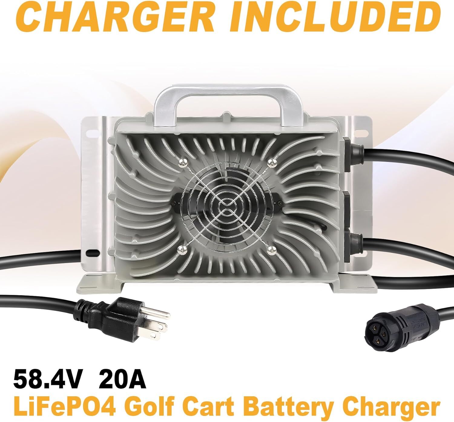 Lifepo4 48V 105AH Golf Cart Battery with 200A BMS 15000+ Deep Cycles+20A Charger