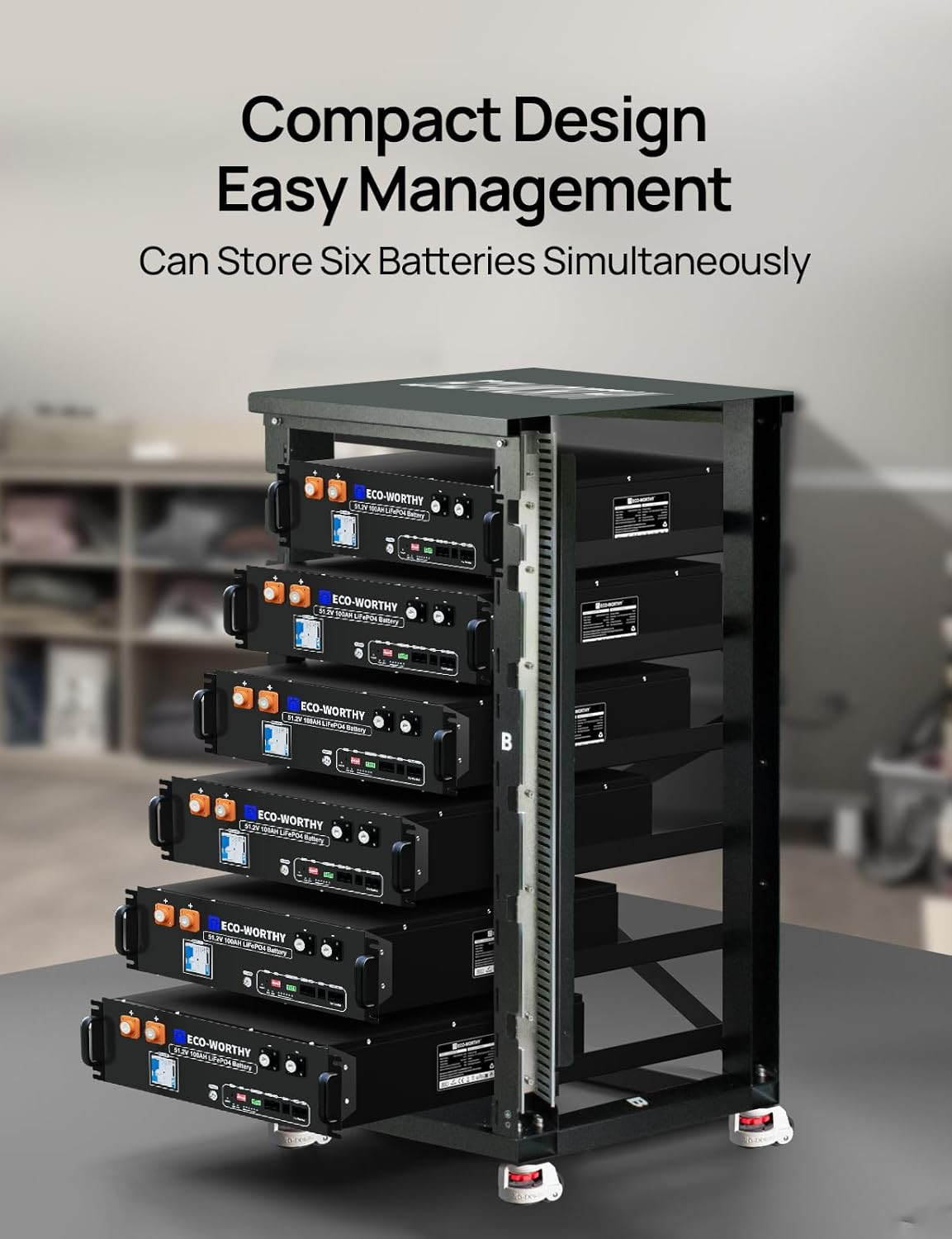 RACK6 V2, 6-Layer Server Rack with 600A Busbar, Compatible with All Rack Batter