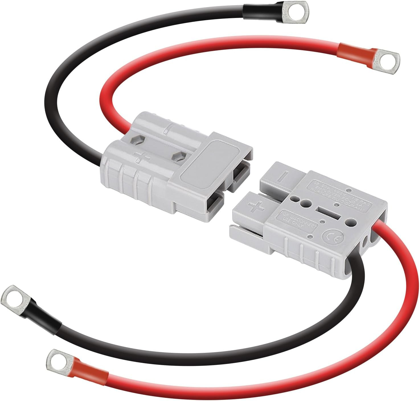 Kit de conector de batería de 50 A, enchufe de calibre 8, cables de 0,98 pies