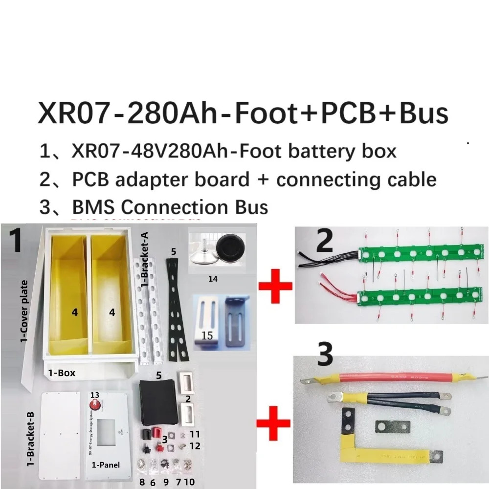 XR07 48V 280AH LiFePO4 Battery Case PowerBox Solar Home Energy Storage 16S 51.2v