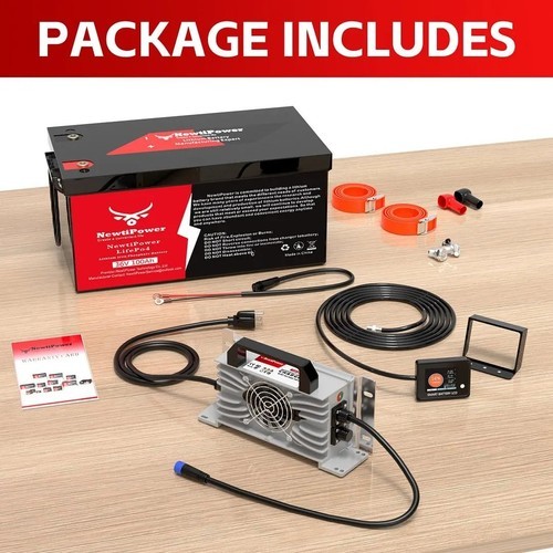 36V 100Ah Lithium Golf Cart Battery with 15A Charger Golf Cart Trolling Motor RV