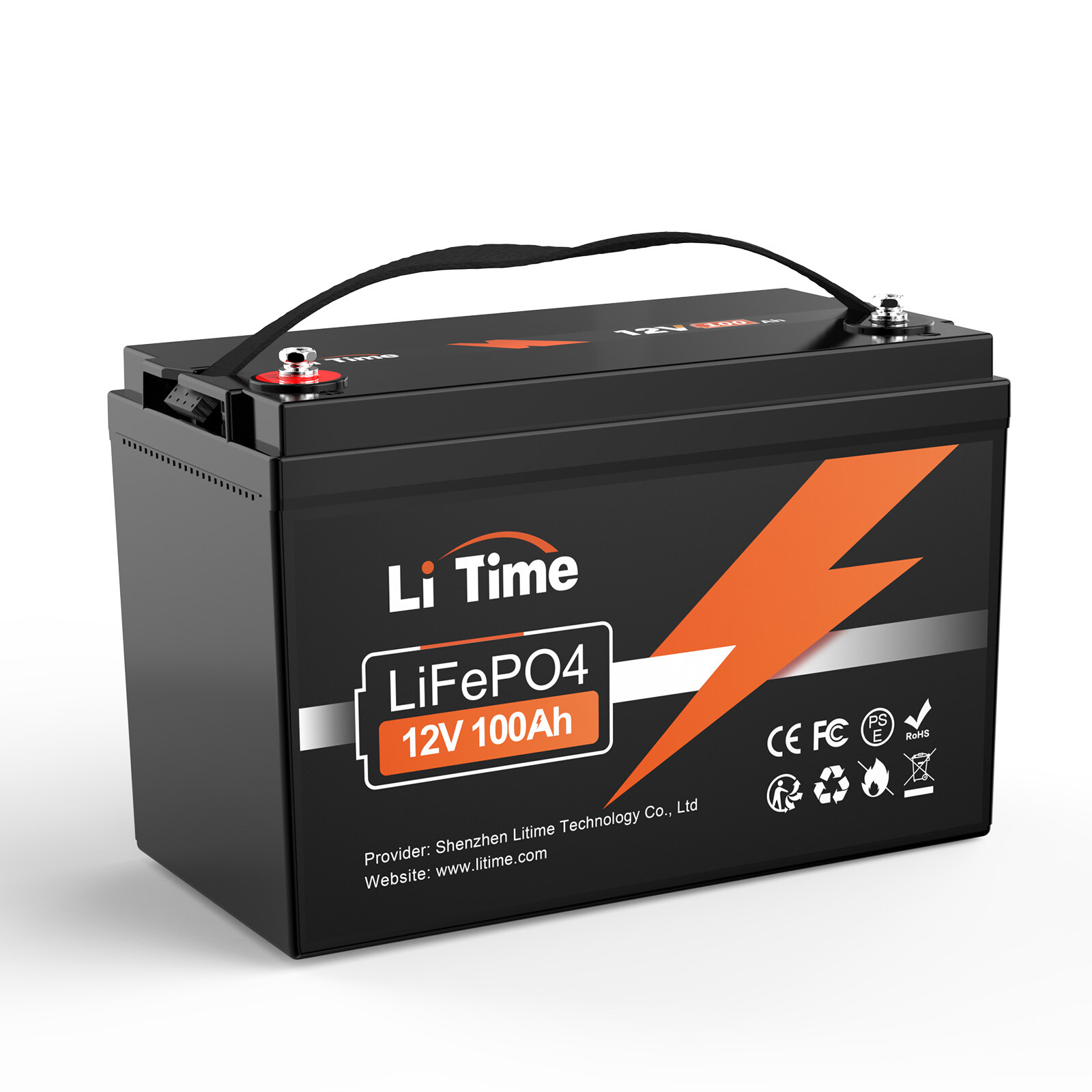 LiTime 12V 100Ah LiFePO4 Lithium Battery 1280Wh for RV Solar Marine-Refurbished