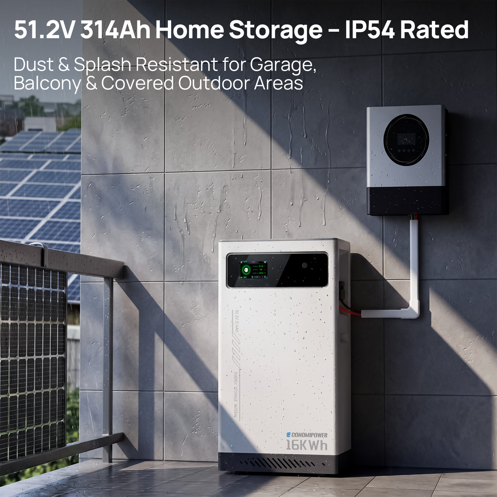 51.2V 314Ah LiFePO4 Battery 16kWh 200A BMS Deep Cycle Home Off-Grid Solar Backup