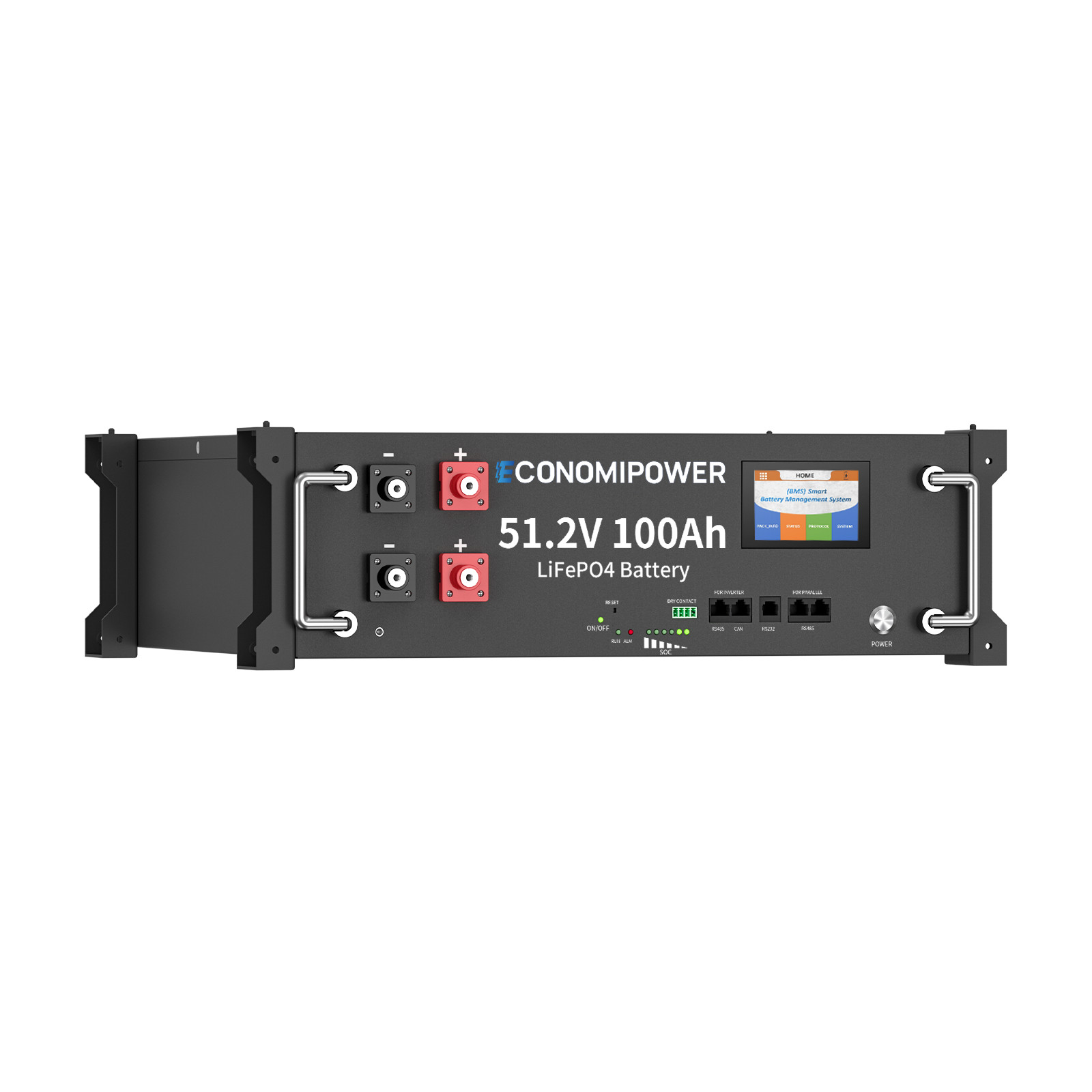 48V 100Ah 3U Rack LiFePO4 Battery 100A BMS Bluetooth Solar Home Off-Grid Storage