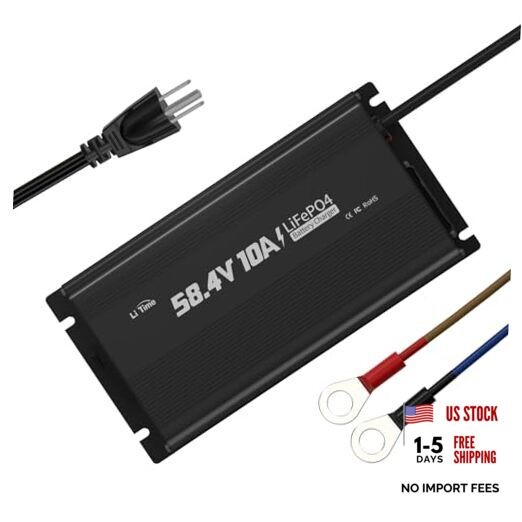 48V(58.4V) Lithium Battery Charger, for 51.2V Golf Carts Battery, 0V 48V 10A
