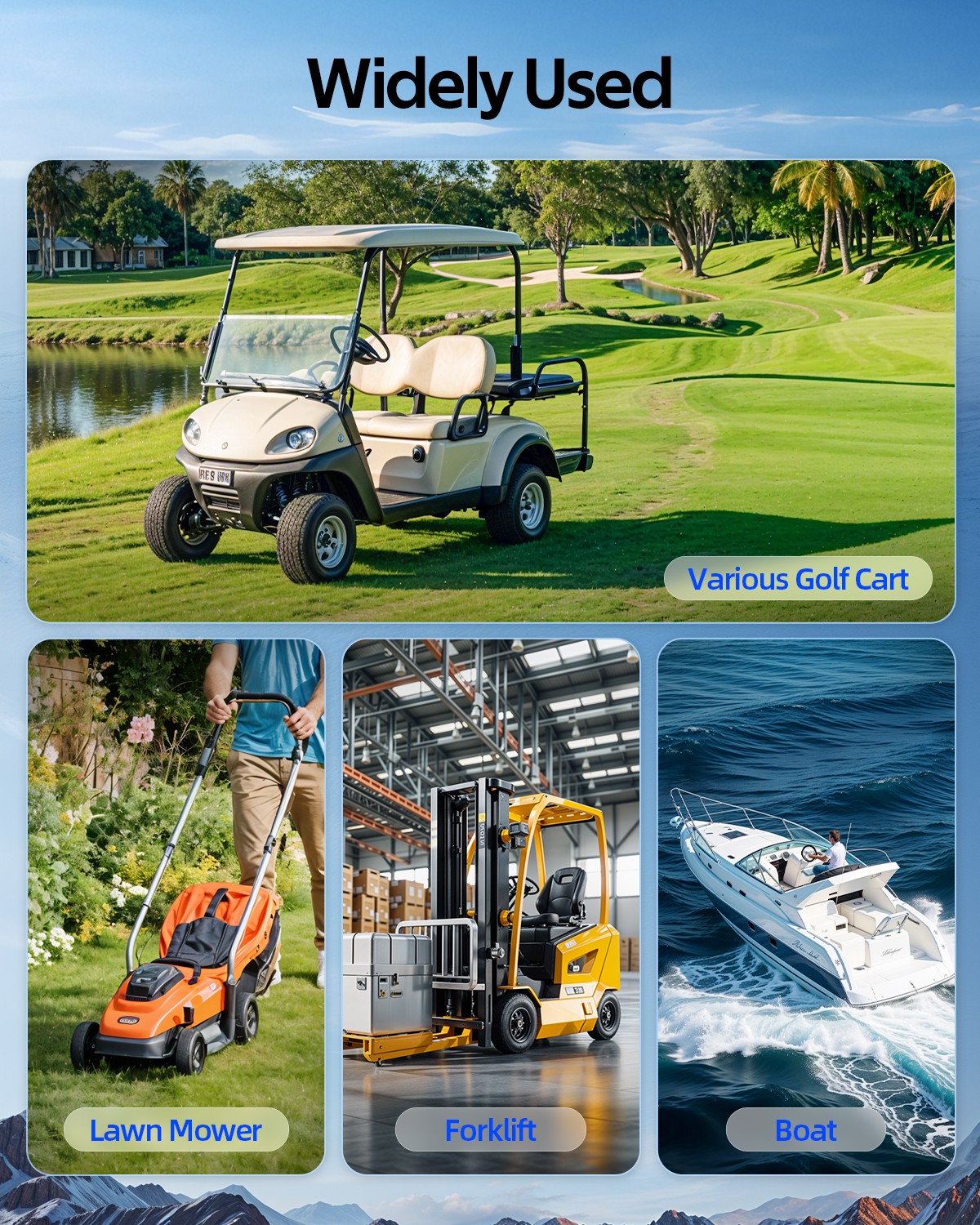 Wattcycle 48V 100Ah LiFePO4 Lithium Battery 5120Wh Metal Case for Golf Cart