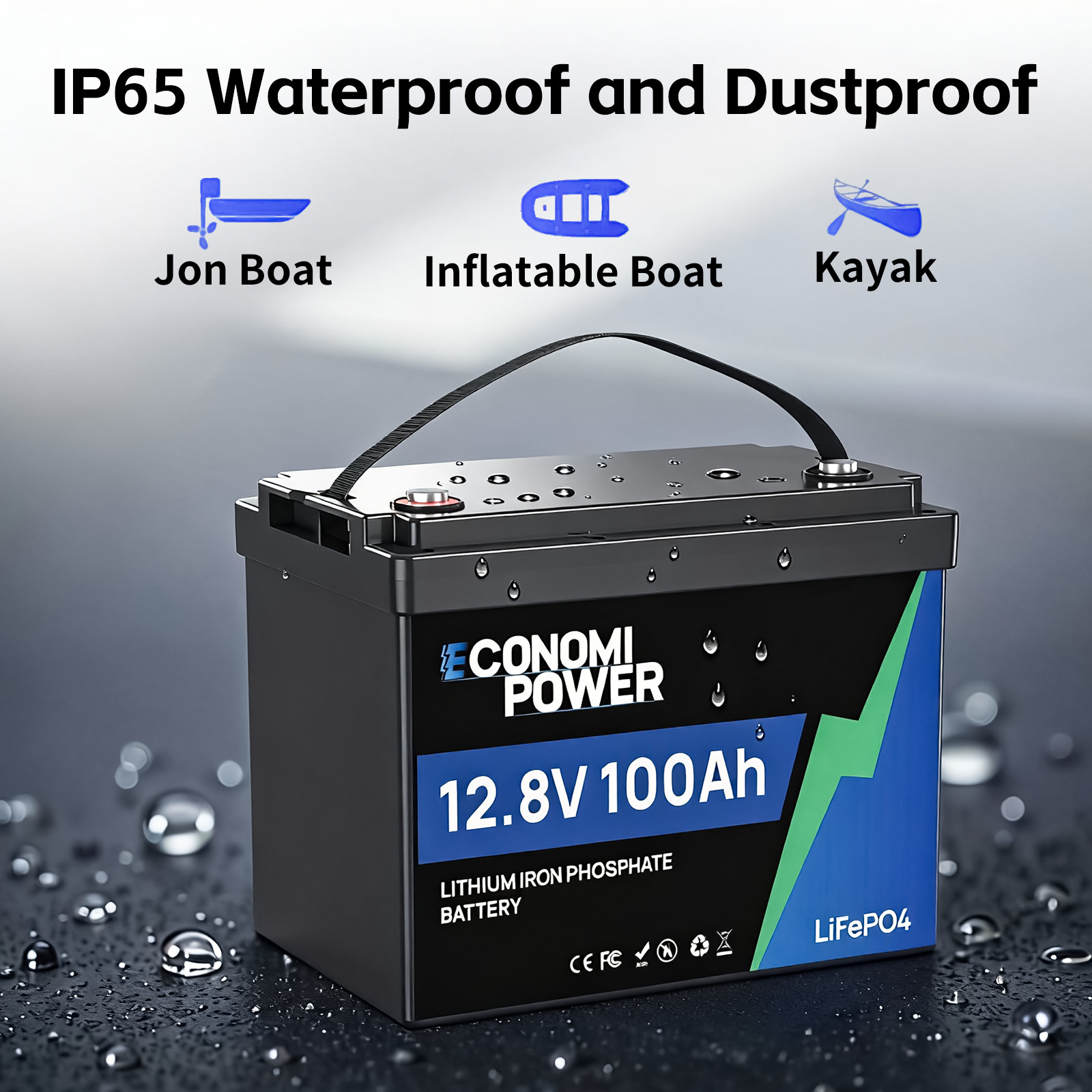 2x 12V 100Ah LiFePO4 Battery Bluetooth 100A BMS Deep Cycle for RV Solar Marine