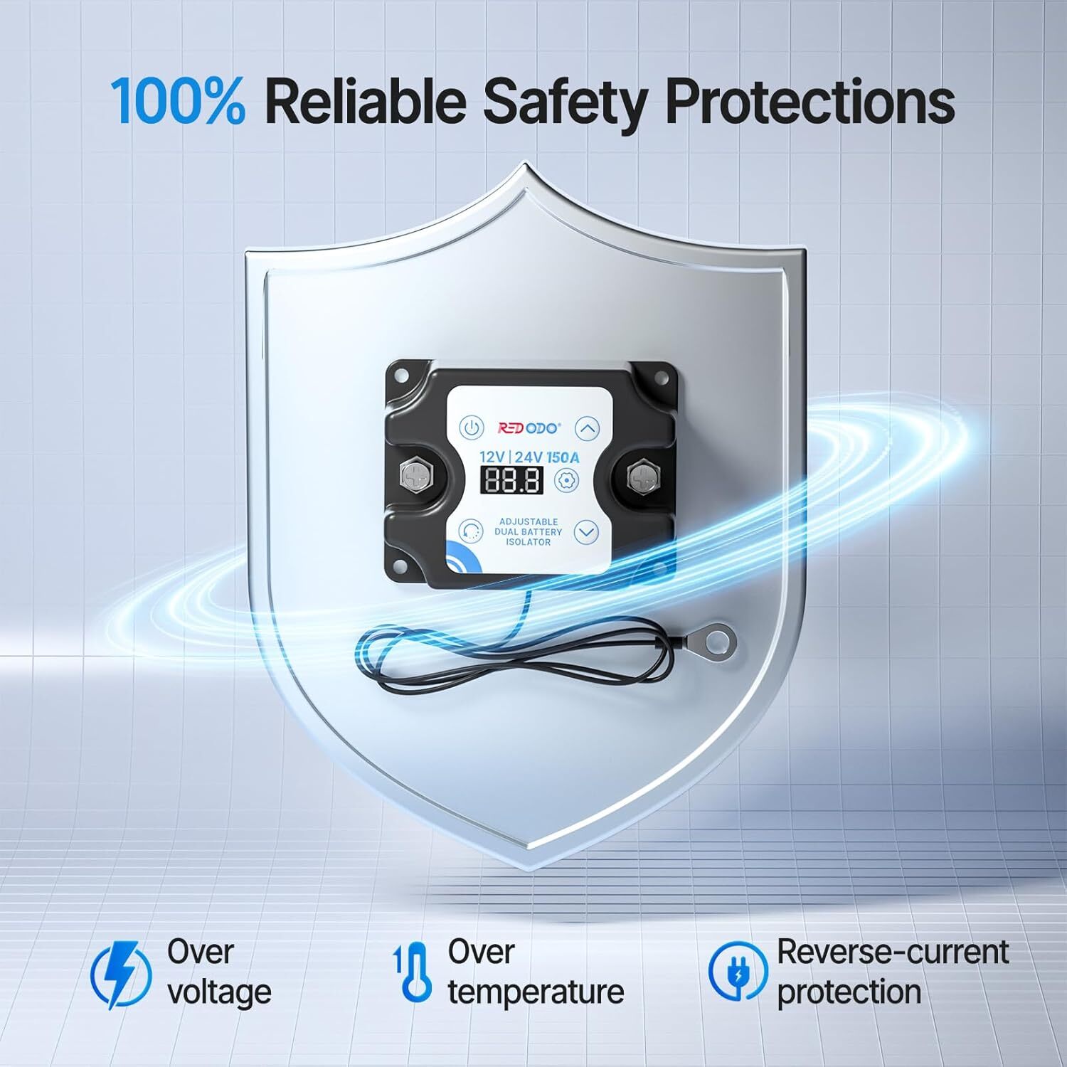 Redodo 12V/24V 150A Adjustable Battery Dual Isolator (VSR) With LCD Display Used