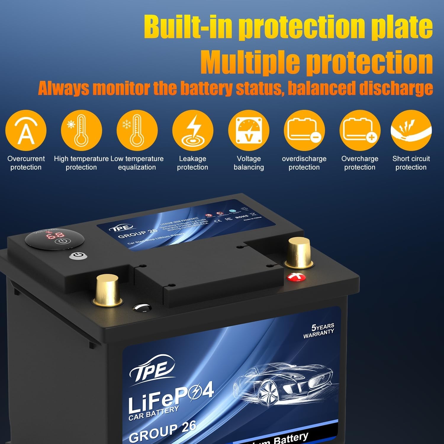LiFePO4 Auto Battery 12.8V 600A Group26