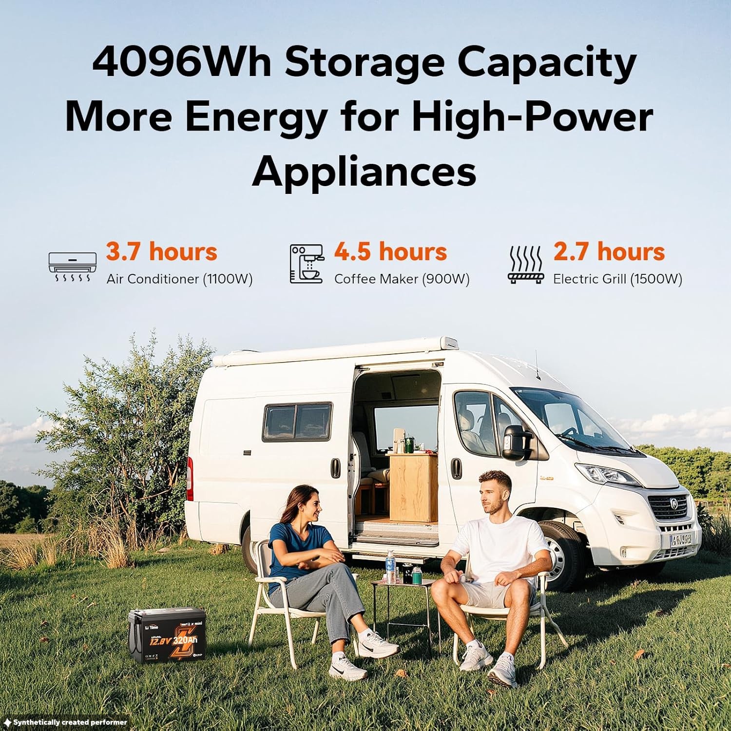 LiTime 12V 320Ah mini Bluetooth Lithium LiFePO4 Battery BMS For RV Solar Marine