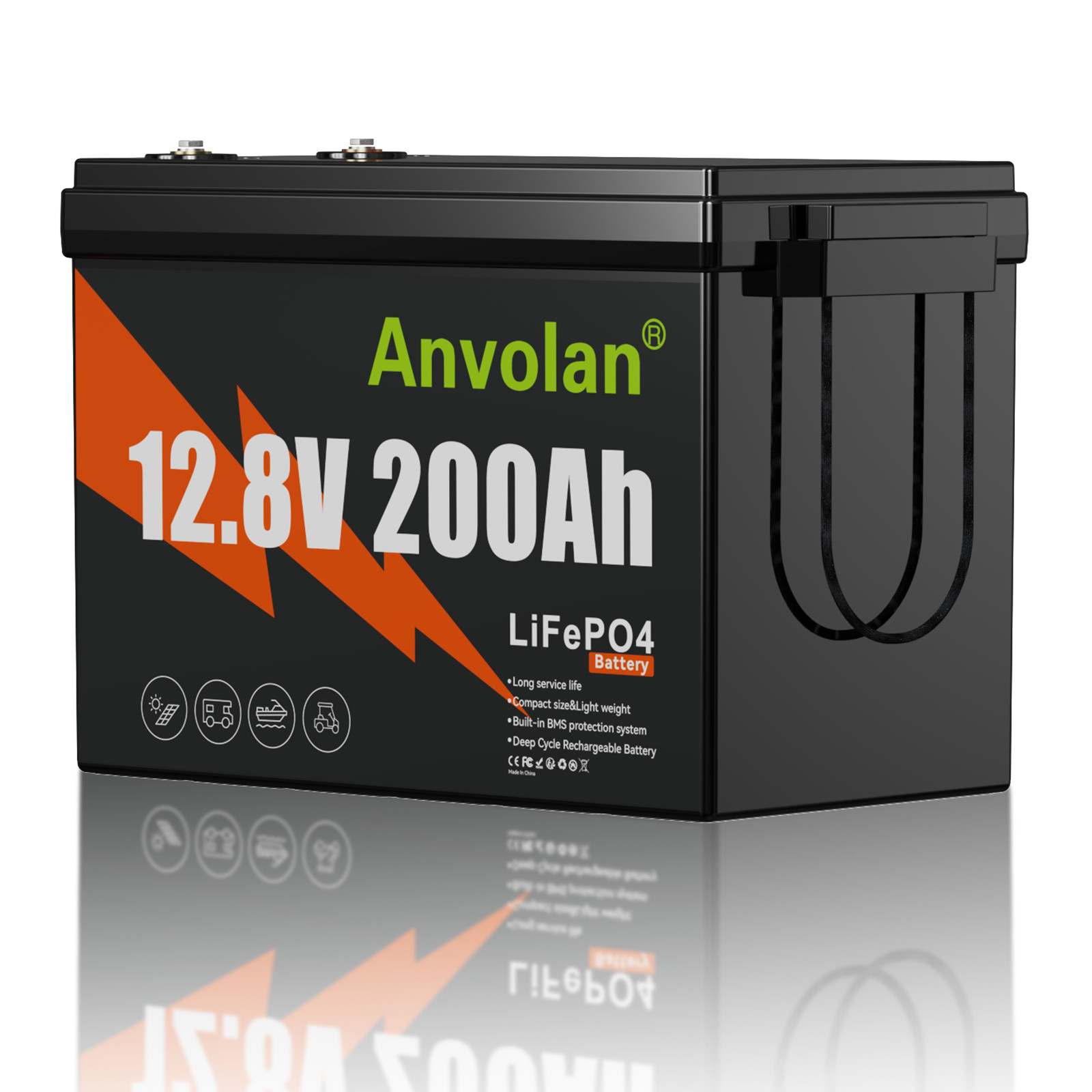 12V 200Ah LiFePO4 Lithium Battery 200A BMS 15000+Deep Cycle 2560Wh