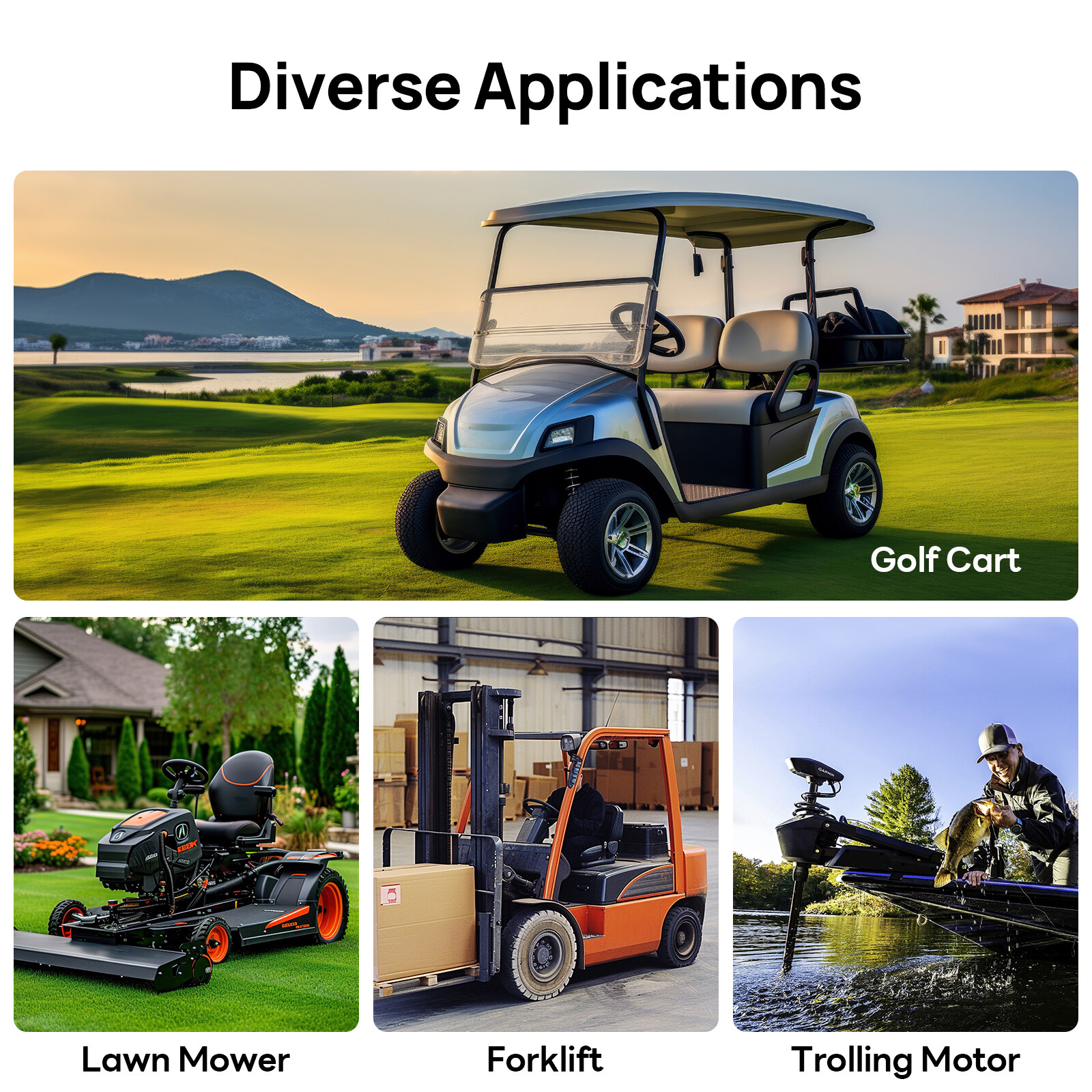 48V 50Ah 100Ah Metal Case LiFePO4 Lithium Battery Deep Cycle BMS Golf Cart Solar
