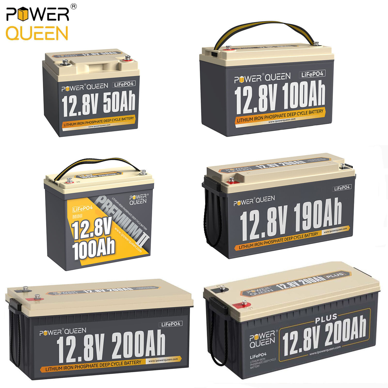 12V 50Ah 100Ah 200Ah Lithium Battery Deep Cycle LiFePO4 for Solar RV Off-grid