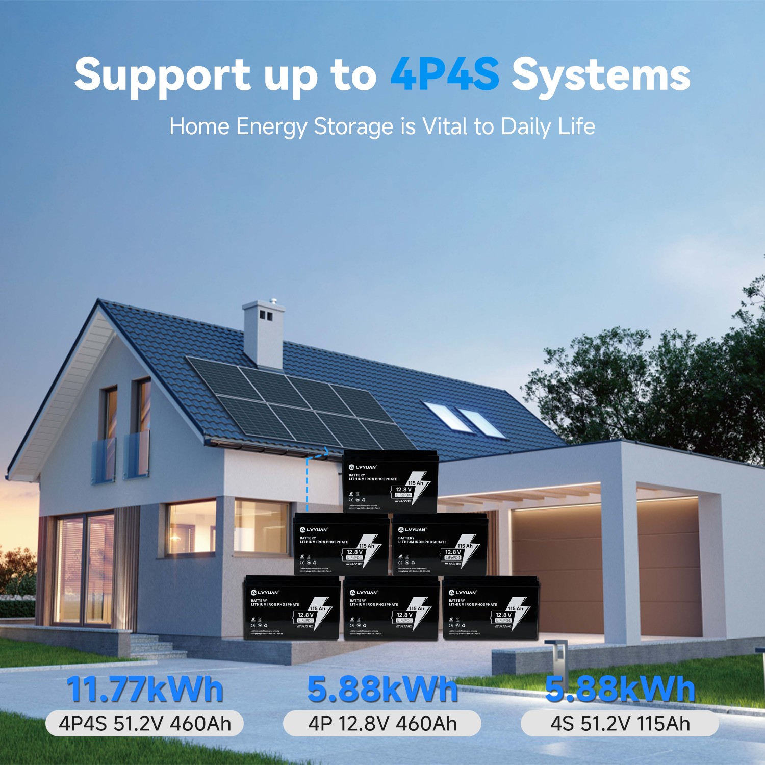 12V 100Ah 150Ah LiFePO4 Battery Deep Cycle 4000+ Cycles BMS for Marine Off Grid