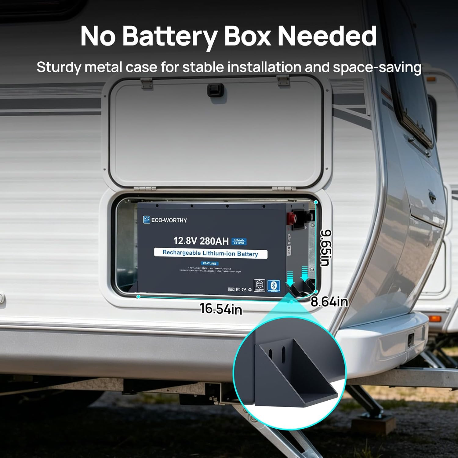 12V 280Ah Metal Case Lifepo4 Lithium Battery with Bluetooth, Low-Temp Protection