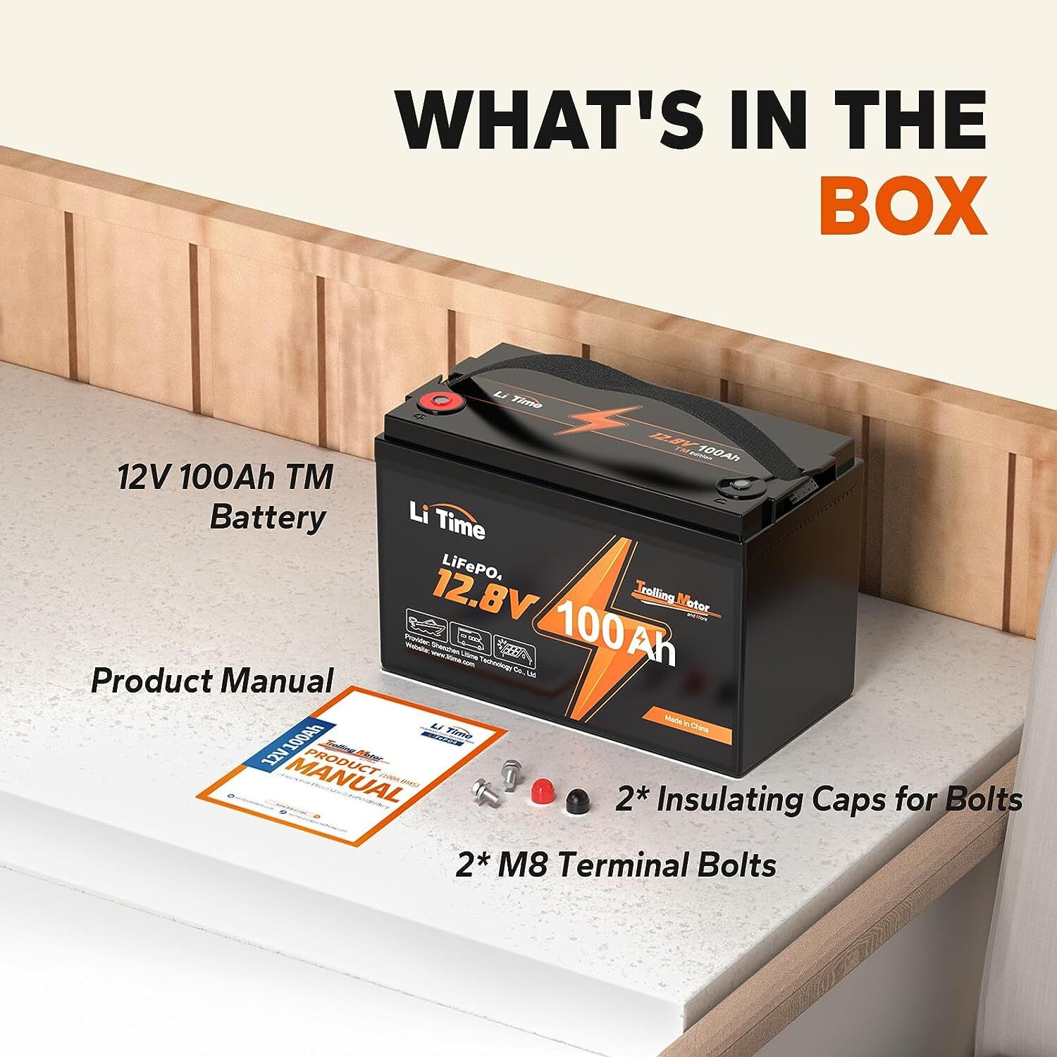 LiTime 12V 100Ah TM Group24/31 230Ah 280Ah LiFePO4 Lithium Battery Low-Temp BMS