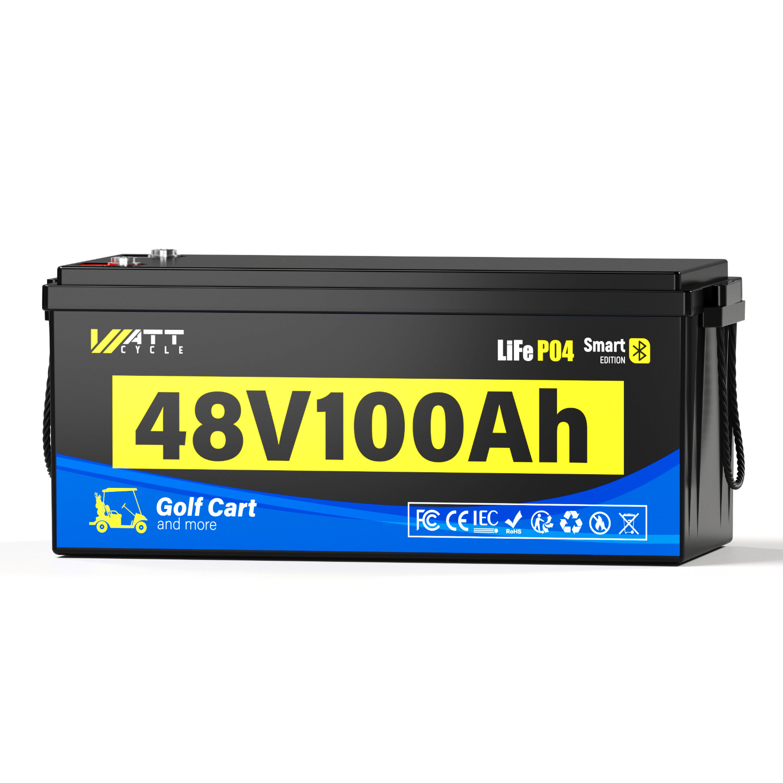 WattCycle 48V 100Ah LiFePO4 Golf Cart Battery Bluetooth + 15A Charger Included
