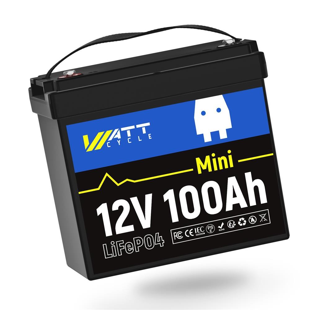 Wattcycle 12V 100Ah Lithium Battery Deep Cycle with BMS for RV Solar Off-Grid
