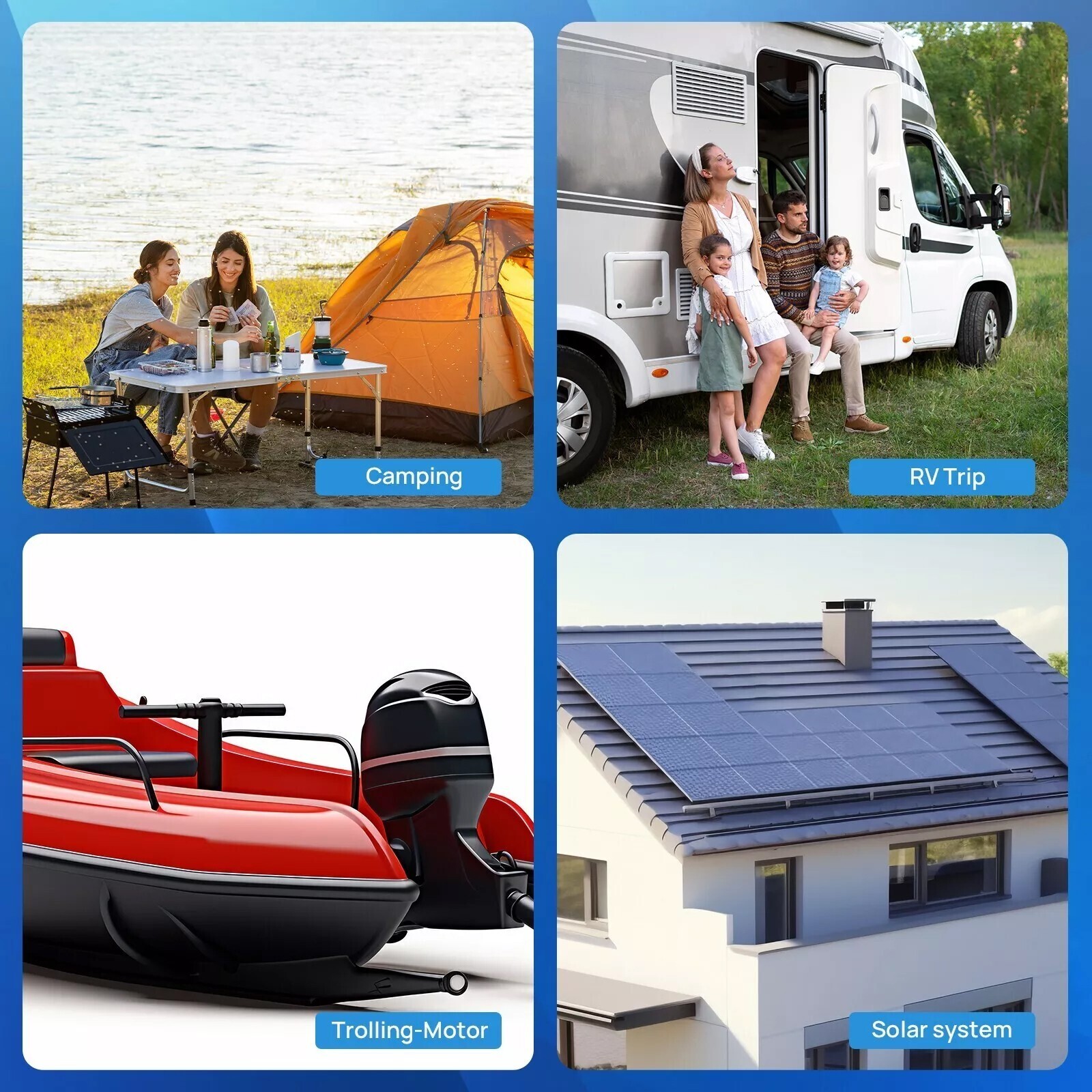 12V 50Ah LiFePO4 Lithium Battery 4000+ Deep Cycle BMS for Solar RV Boat Marine
