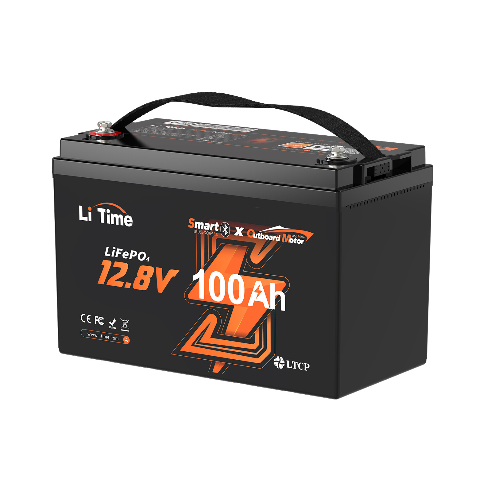 LiTime 12/24V/36V/48V/60V 100Ah OBM Bluetooth LiFePO4 Battery Outboard Motor Lot