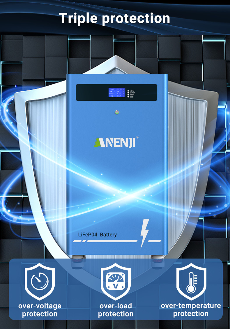 51.2V 314Ah LiFePO4 Lithium Battery 16KWh + 6.2KW 48V Solar Inverter 230Vac WIFI