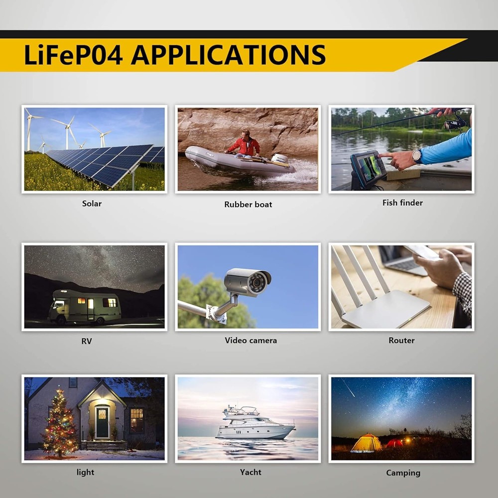 POERUNI 12V 9Ah LiFePO4 Battery 2000 Deep Cycle Lithium Battery BMS for Solar