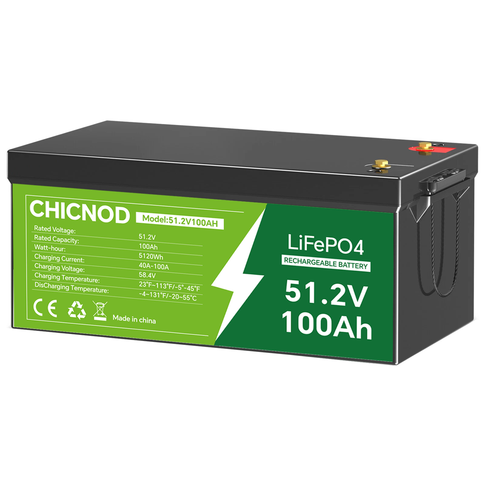 12V 55Ah LiFePO4 Deep Cycles Lithium Battery BMS Rechargeable for RV Solar Boat