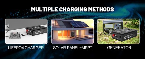 48V 100Ah Golf Cart LiFePO4 Lithium Battery Metal Case 200A BMS Off-grid Solar